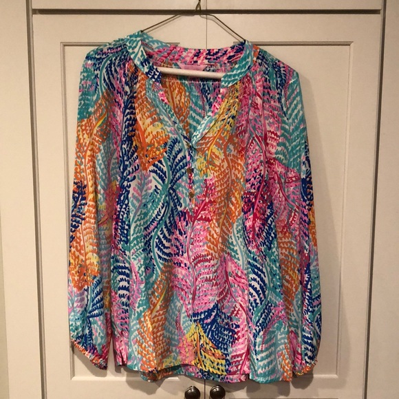Lilly Pulitzer Elsa Silk blouse small - Picture 1 of 14